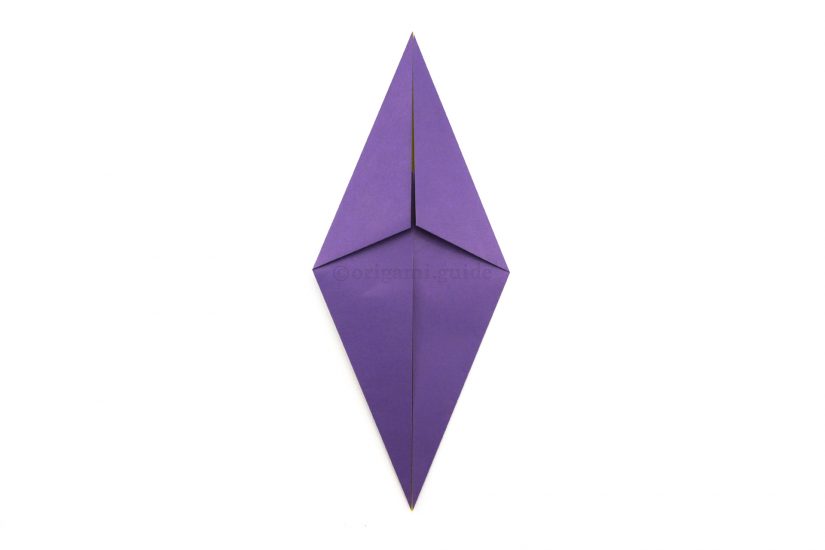 8. Rotate the paper, this is a completed origami diamond base.
