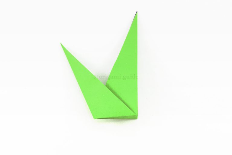 11. The finished origami grass or stem and leaf!