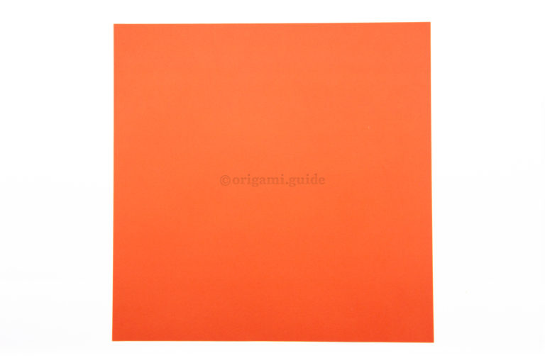 1. This is the back of the paper, often white. The inside of our origami fortune teller will be this colour.