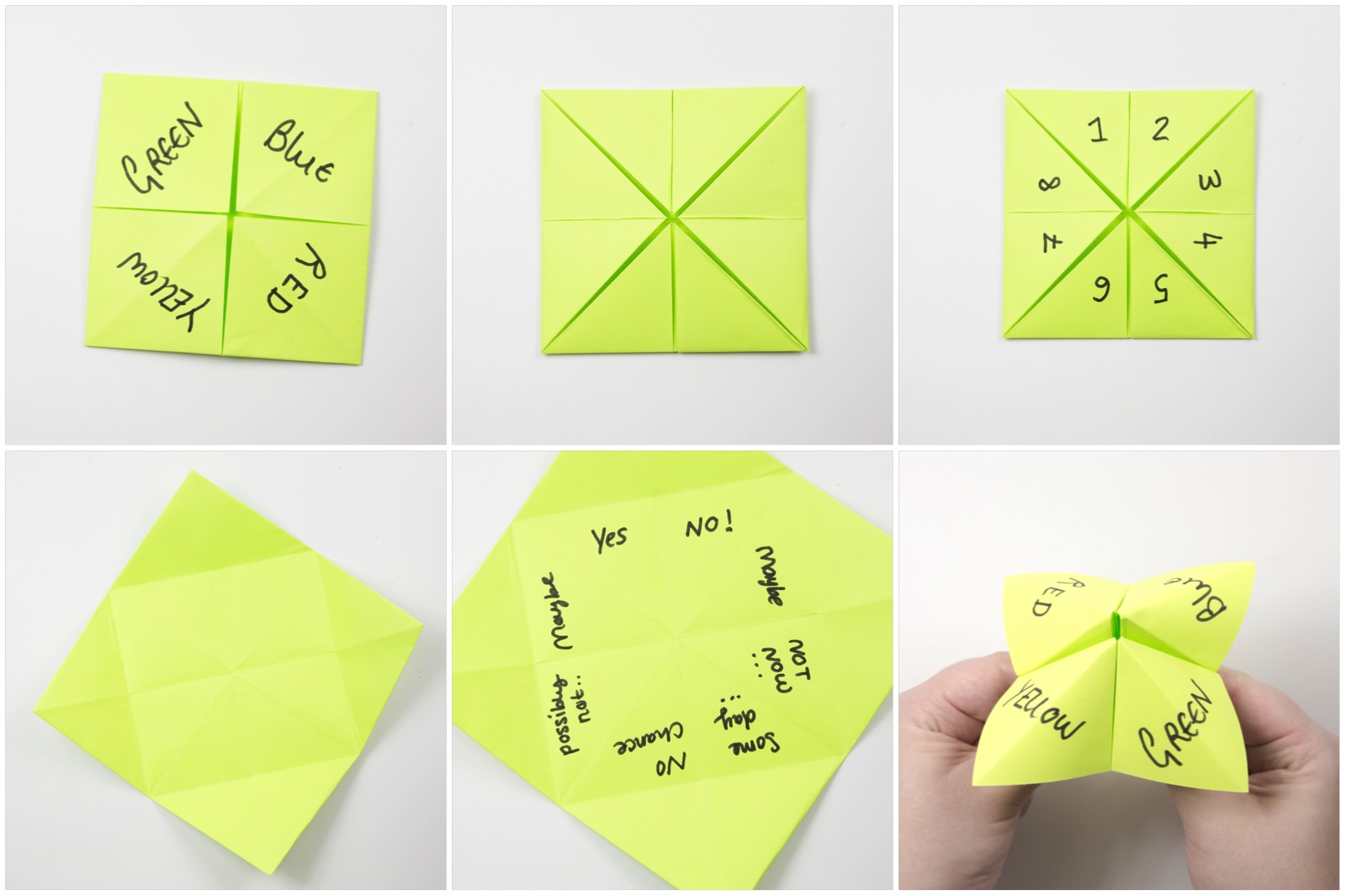 How To Make An Origami Fortune Teller - 3 - Folding Instructions ...