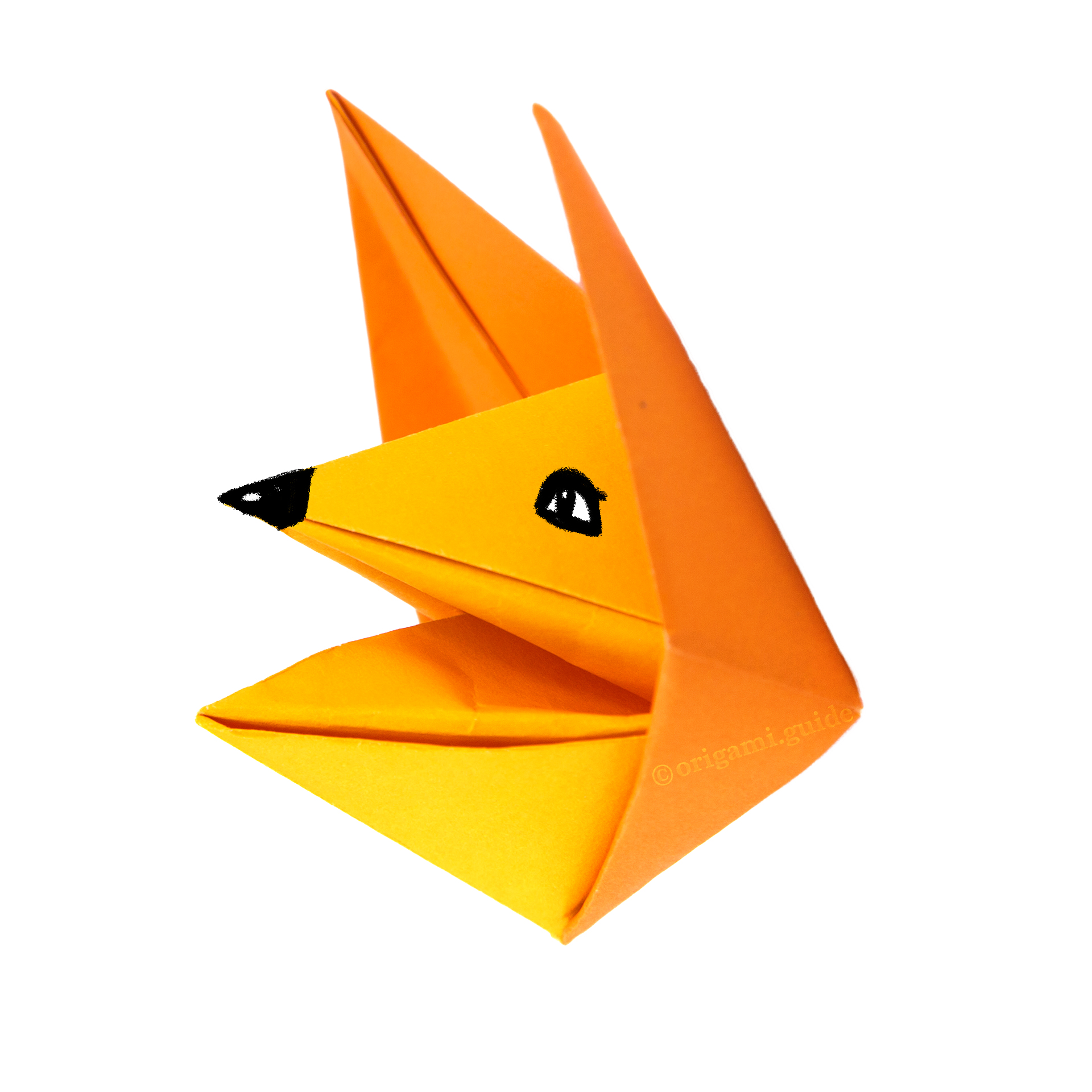 origami fox puppet tutorial 00