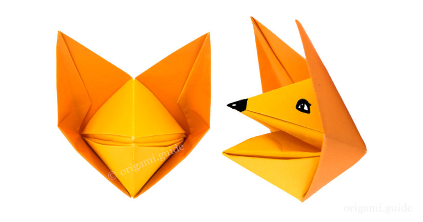 origami fox puppet via @origamiguide
