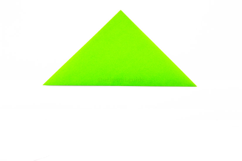 3. Fold the bottom point up to the top point.
