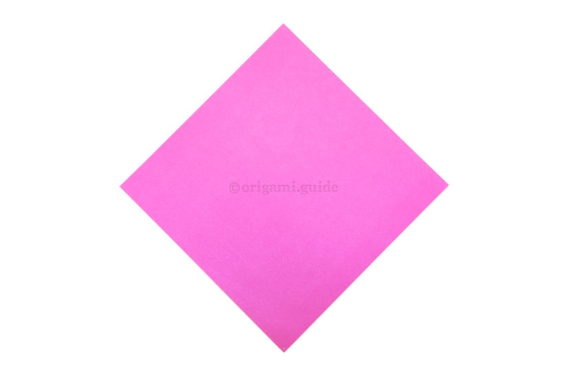 2. This is the front of our origami paper, this will be the main colour of the candy box.