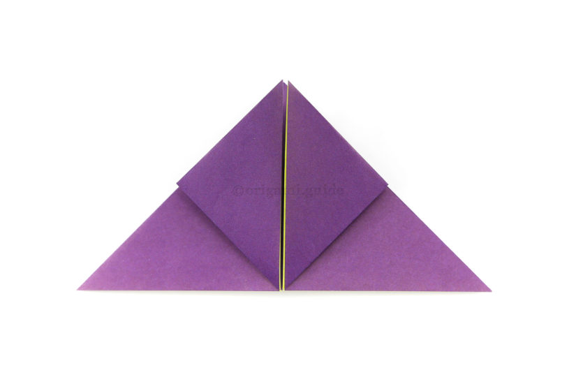 13. Fold the bottom left and right points diagonally up to meet the top point.