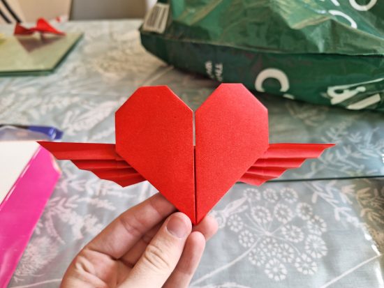 How To Fold A Winged Origami Heart Folding Instructions Origami Guide 6592