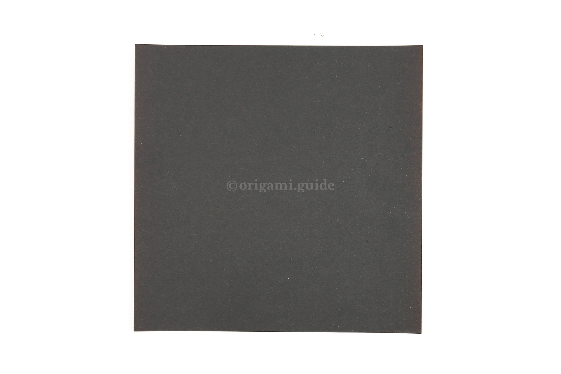 This is the front of our origami paper, our crow will be this colour, start this side up.