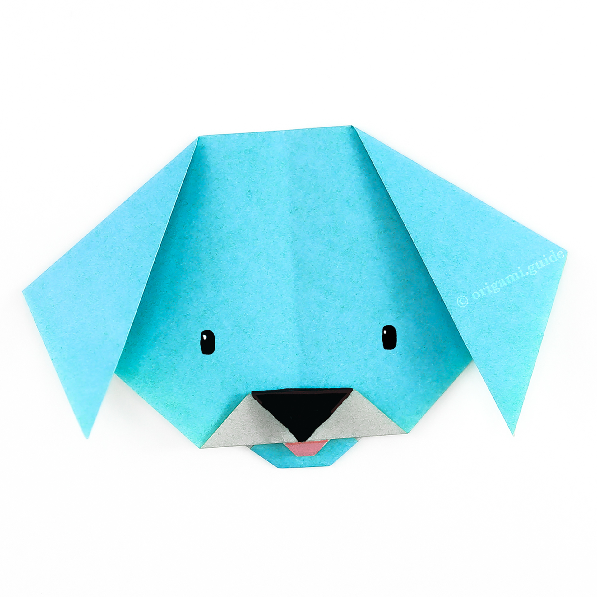 How To Fold An Easy Origami Dog Face Folding Instructions Origami Guide