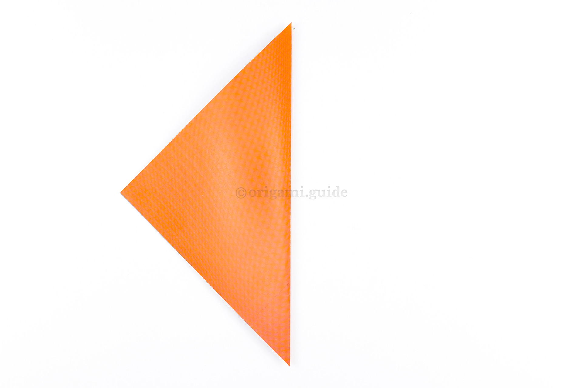 Fold the paper in half, from right to left so that you have a triangle.