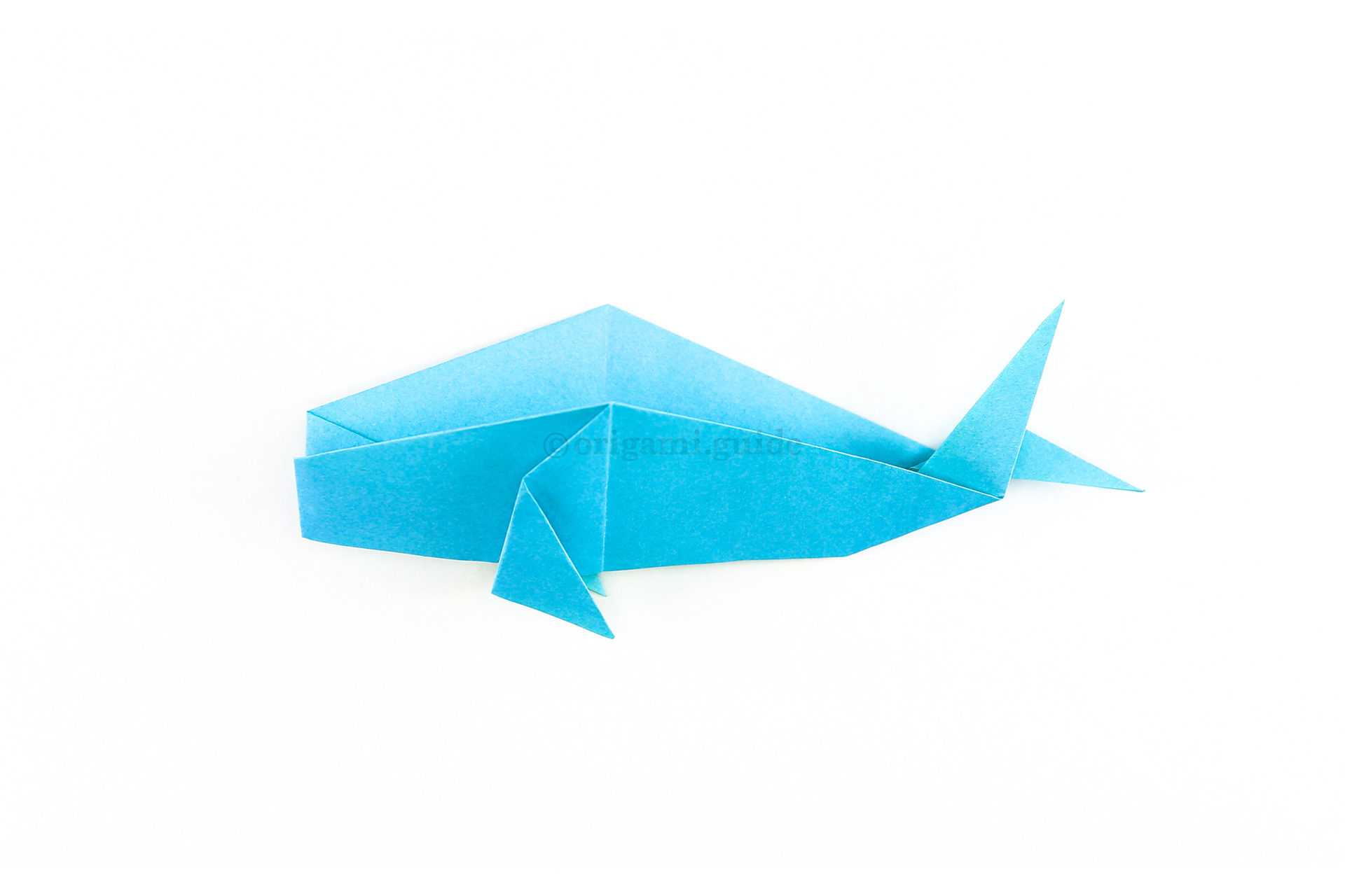 Start by making an origami whale. Click here for the tutorial.
