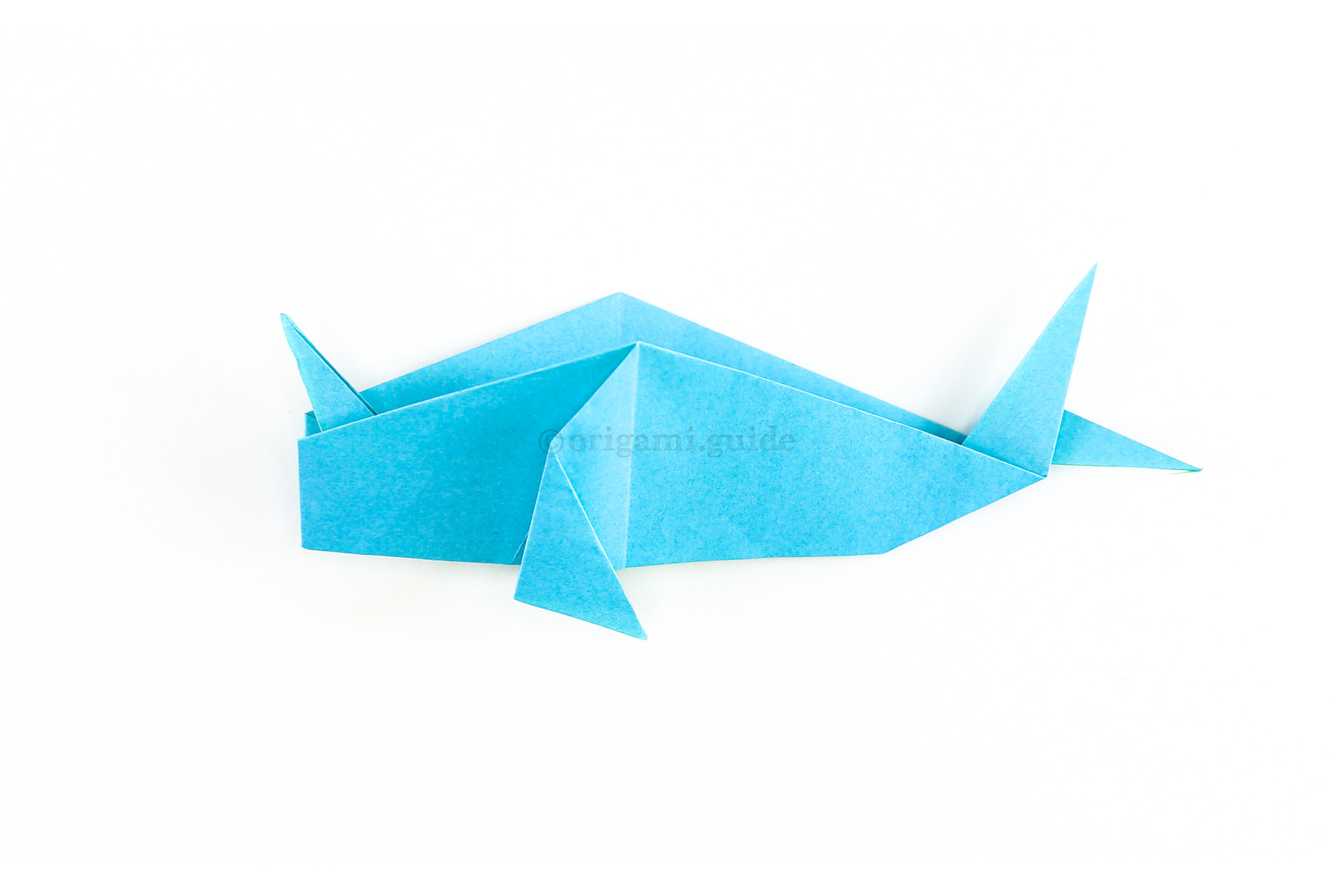 Fold the whale back in half and then pull the narwhal's tusk into a good position.