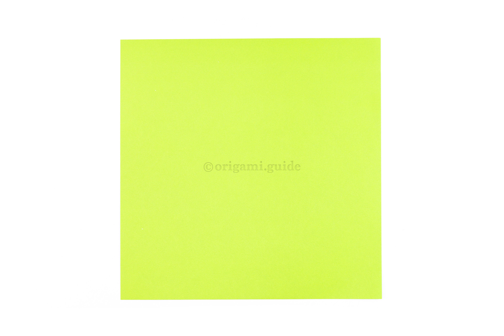 This is the front of our origami paper, our origami turtle will end up this color.