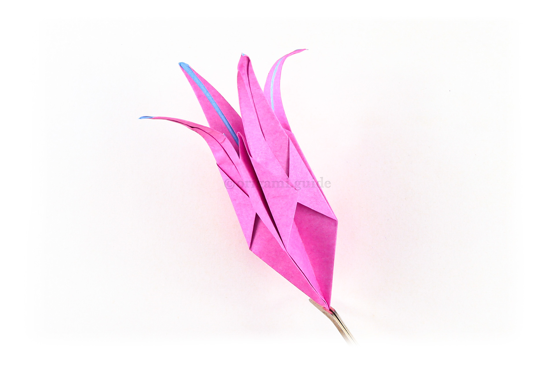 Here is the completed origami lily bud