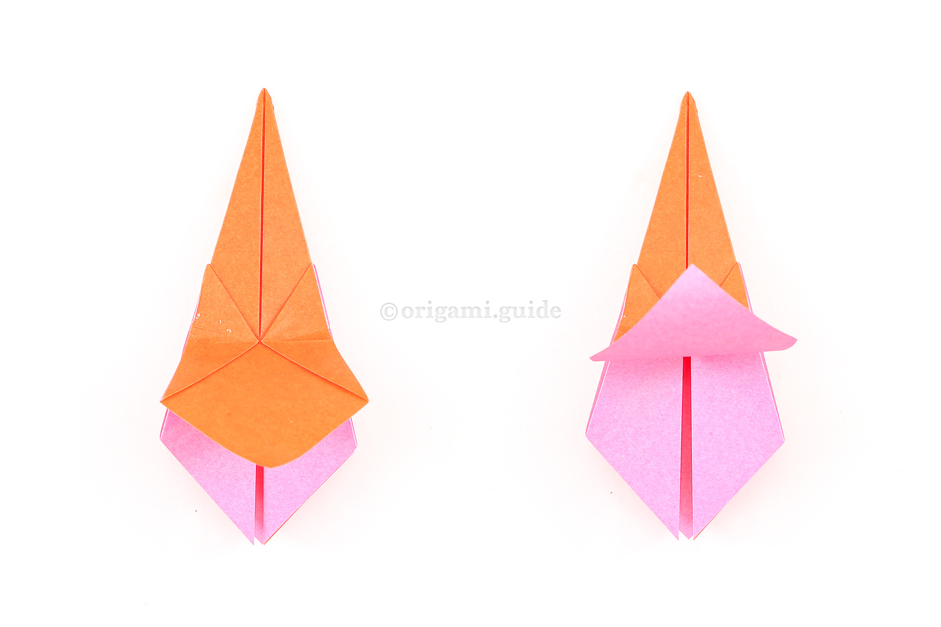 You can now start to unfold the petals of the origami daylily.