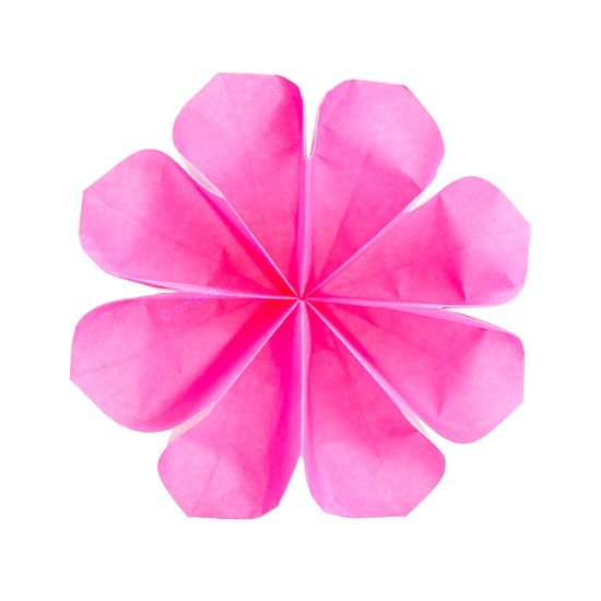 origami easy eight petal flower tutorial 00