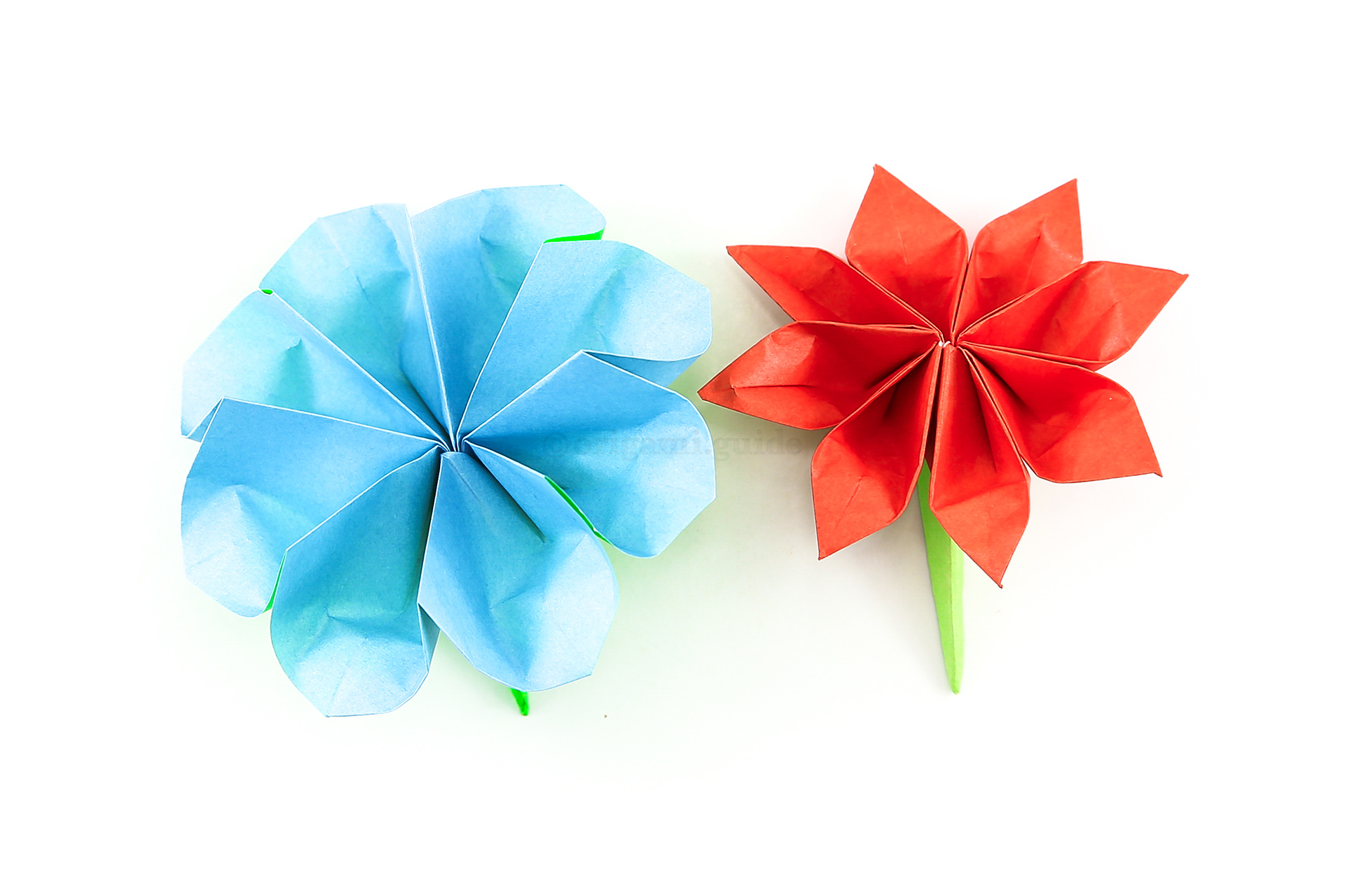 You can fold a slightly simpler version of this flower, called the Origami Blossom Flower, which has the same method minus a few steps.
