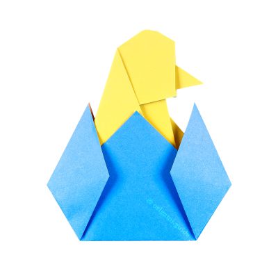 origami chick in egg easter tutorial 00