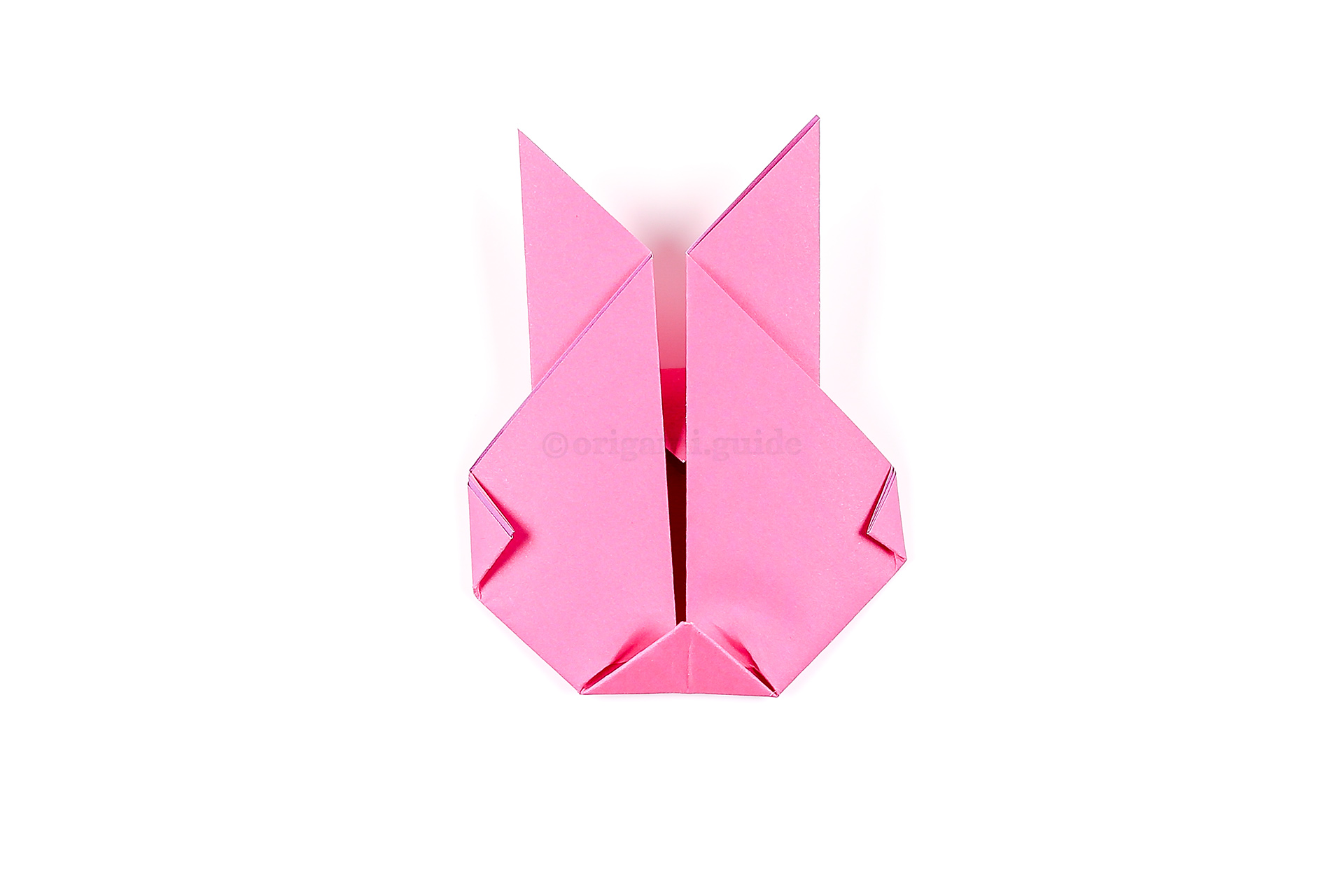 This is the back of the origami bunny rabbit face.