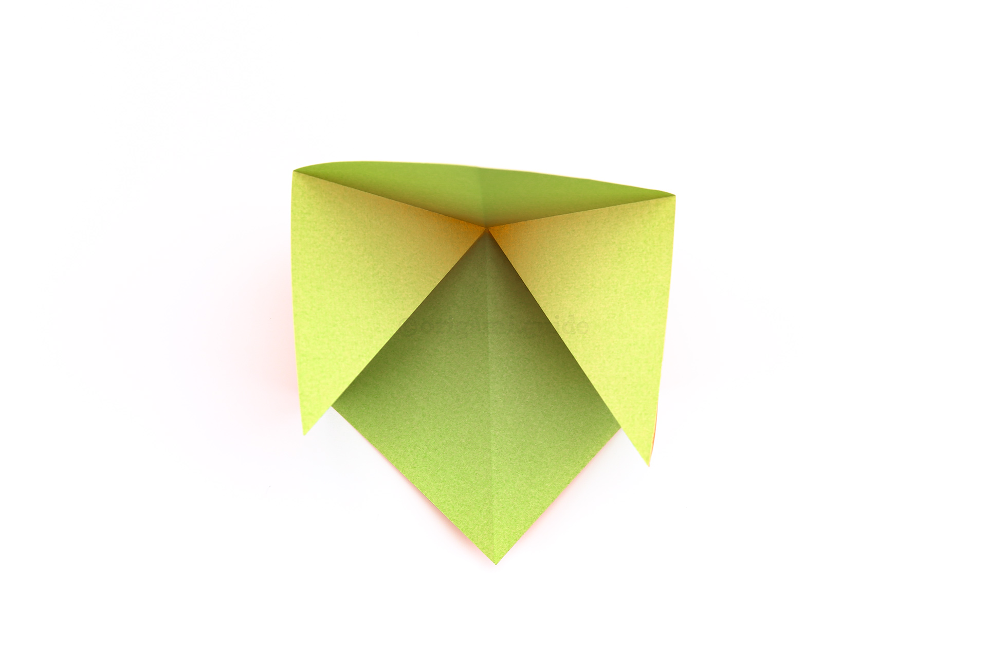 Step 13 - Bring the left and right points inwards and down and then bring the top point down.