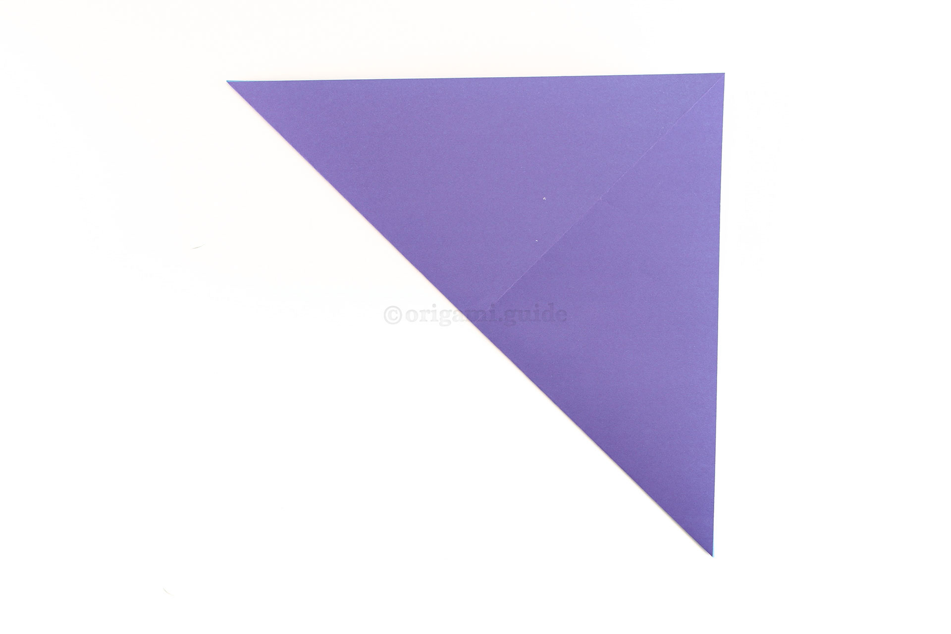 Step 5 - Fold the bottom left corner diagonally up to the top right corner.
