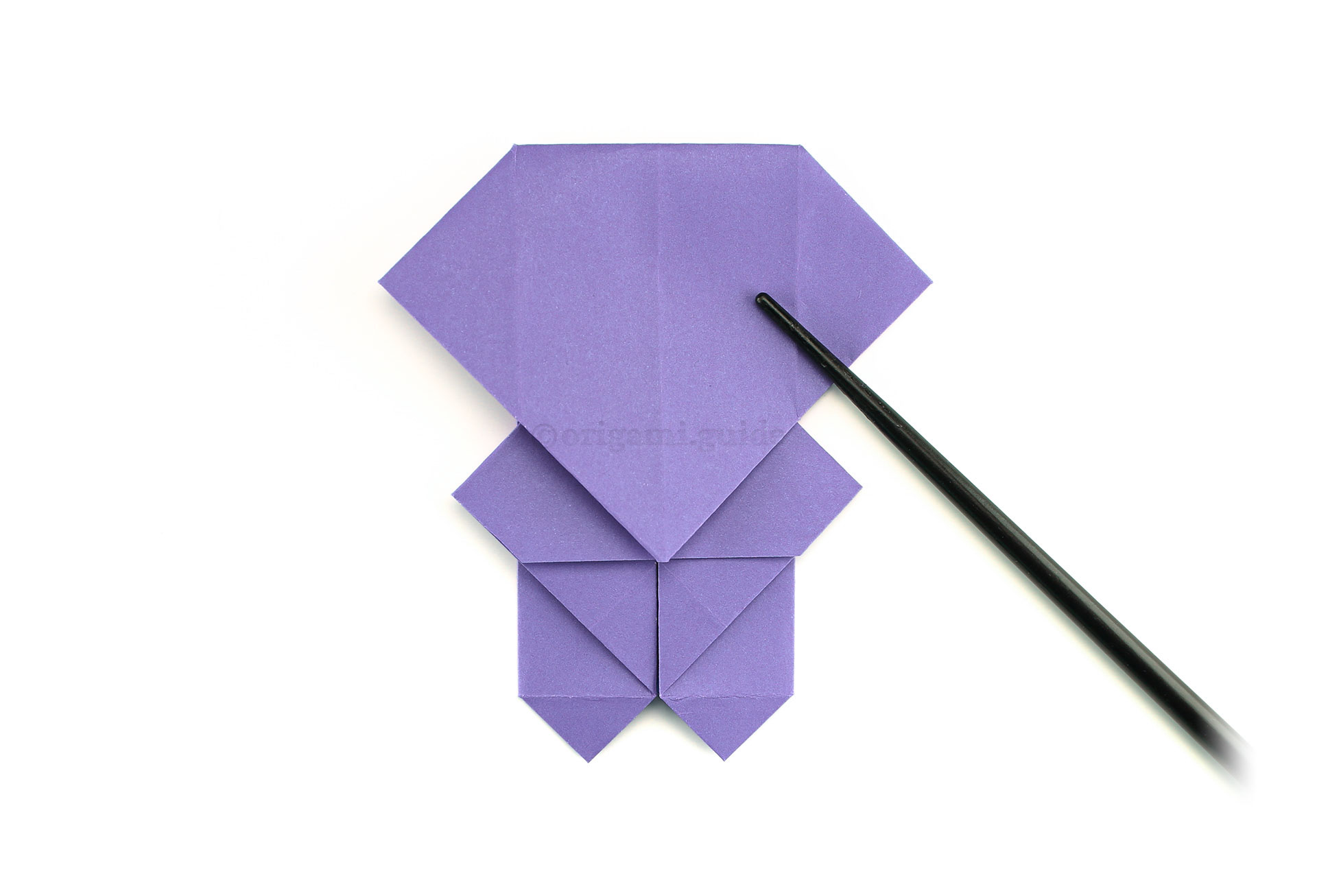 Step 37 - Flatten the top flap down.