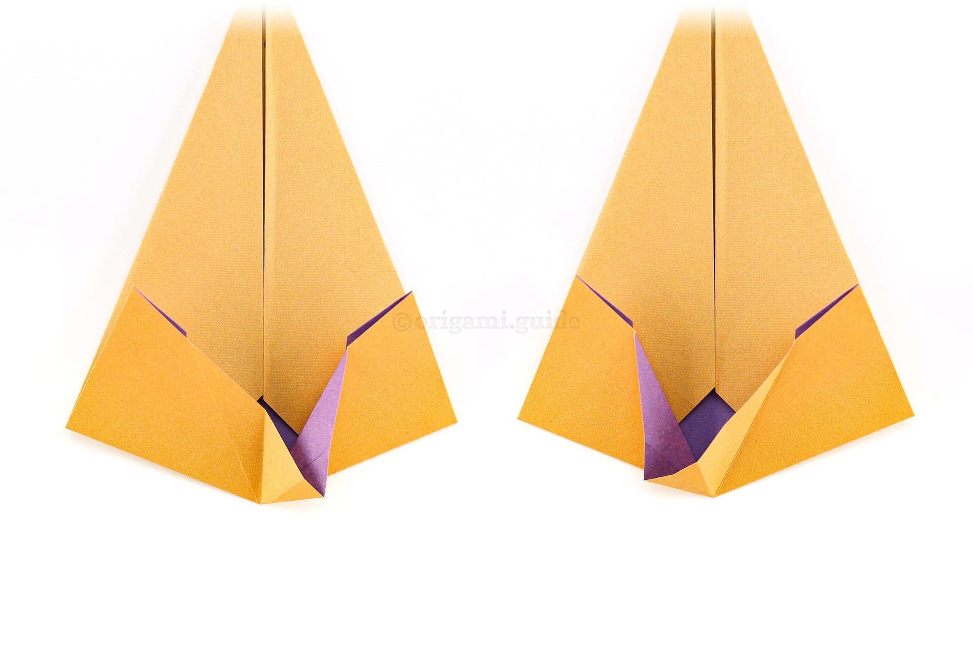 Step 16 - Using the creases you made in the last few steps, fold the front area to the right and to the left.