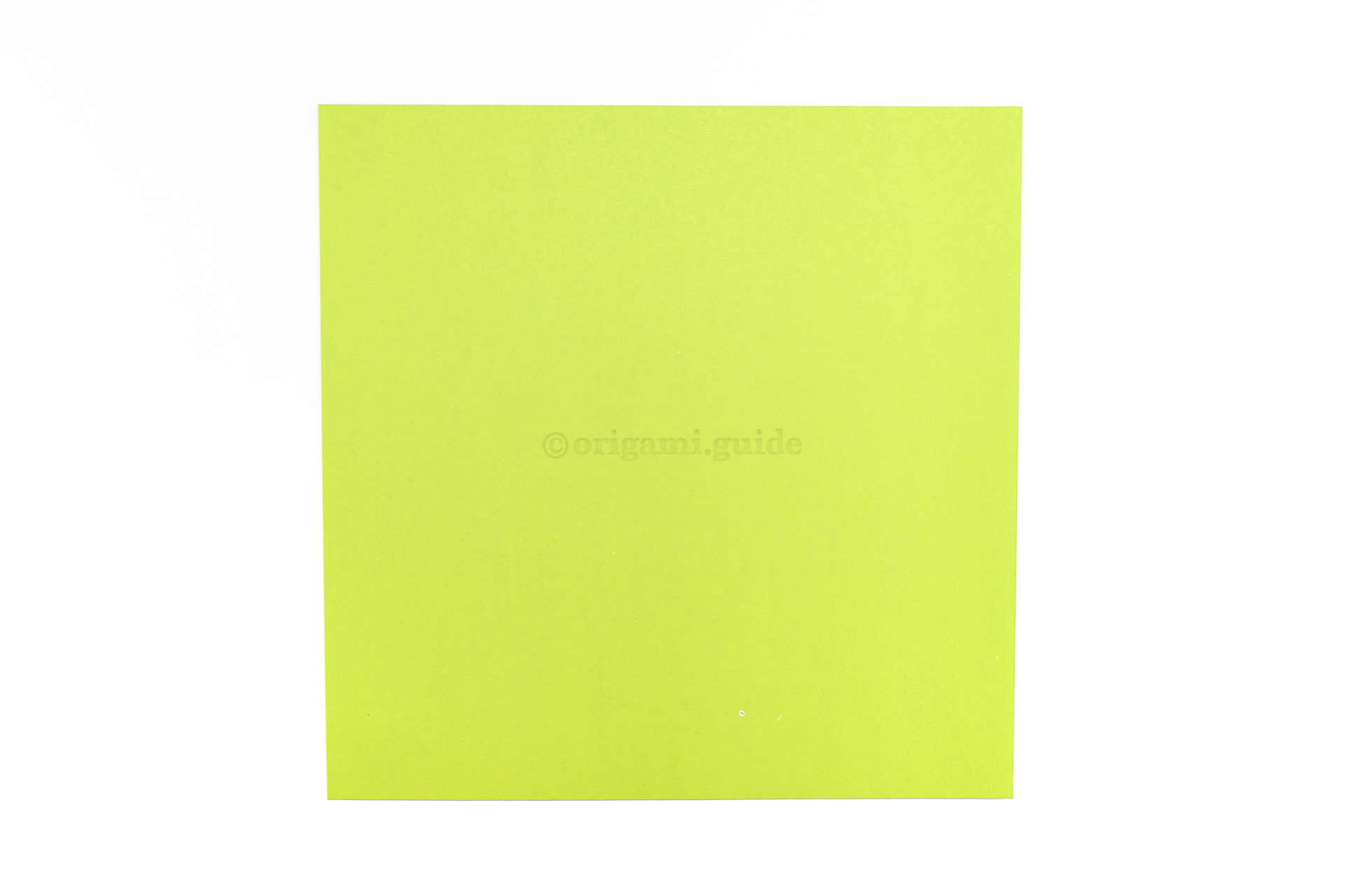 Step 2 - This is the back of the origami paper, which is often white if you're using store bought origami paper, start this side up.