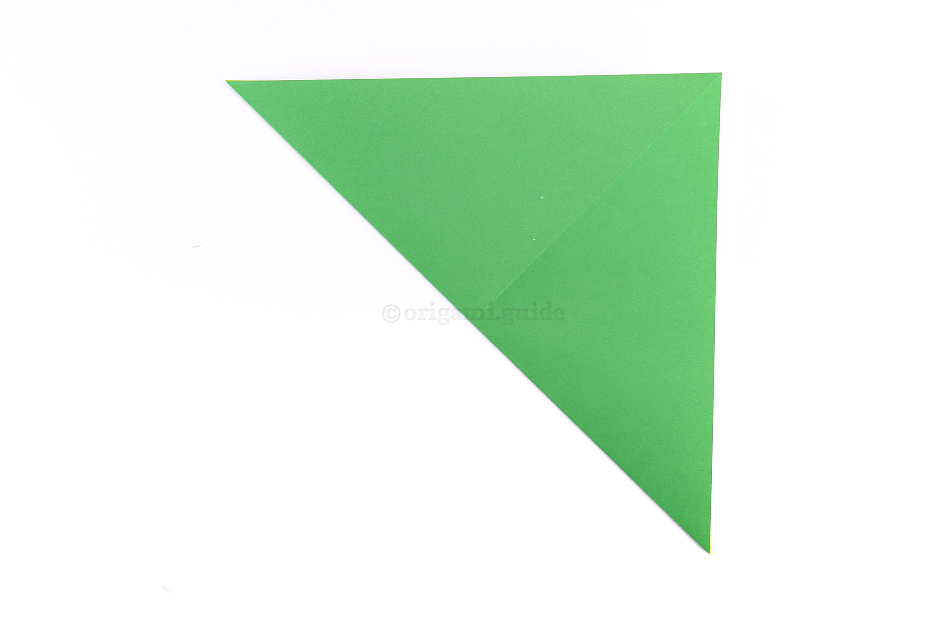 Step 5 - Fold the bottom left corner diagonally up to the top right corner.