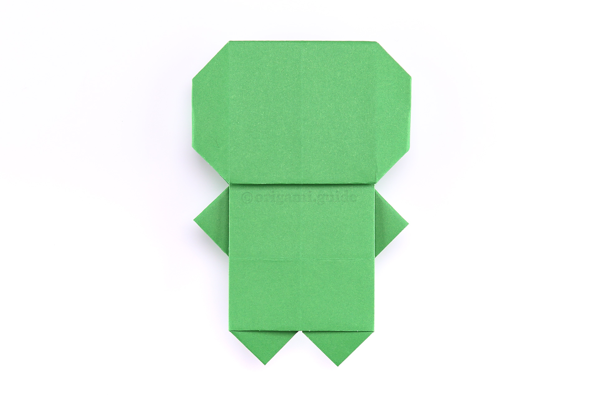 Step 43 - Flip it over to the front, and here we have the finished origami figure.