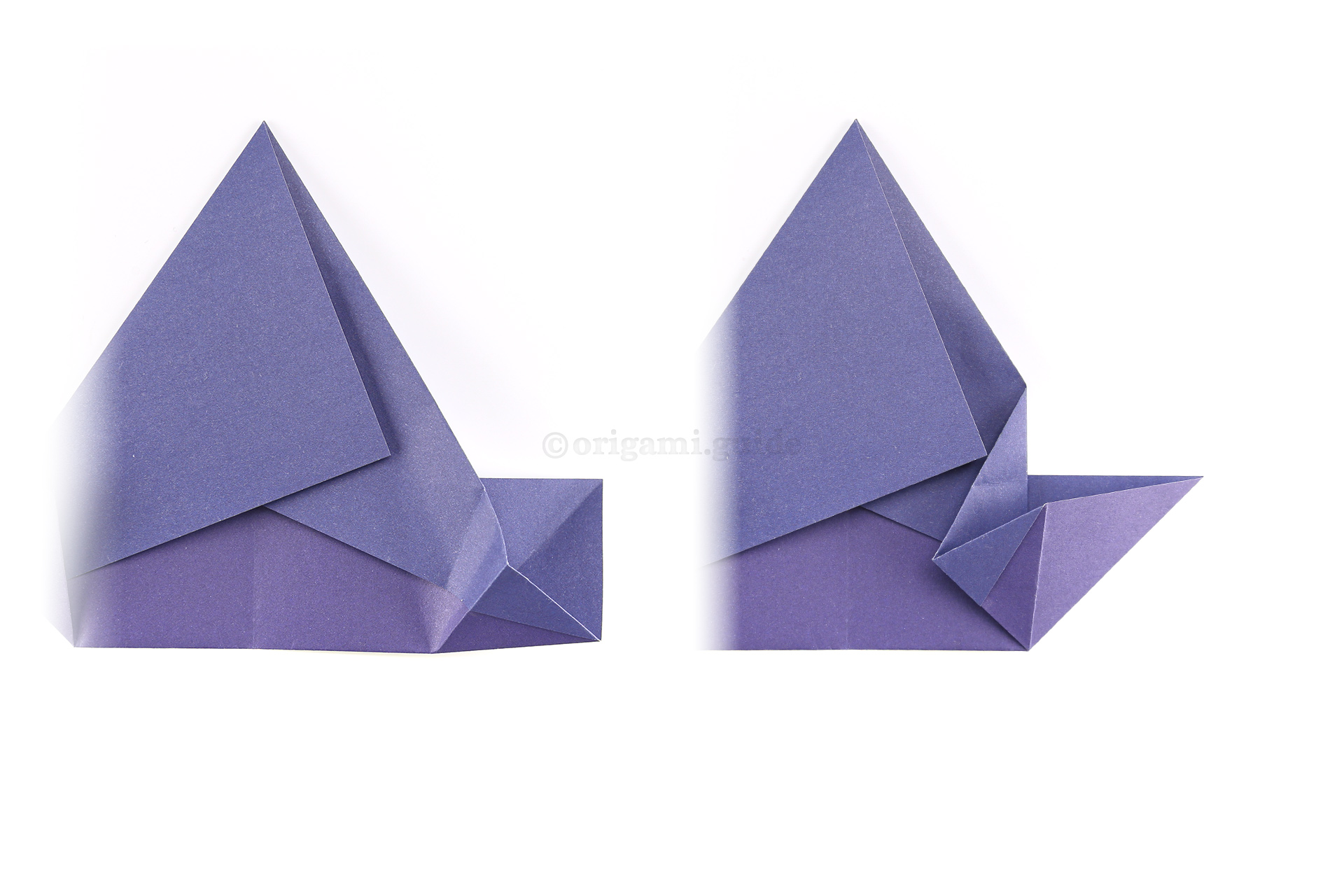 Step 11 - Open the right flap you just created, and swivel fold the paper as shown.